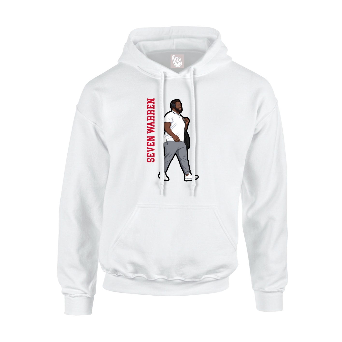 Hoodie — Name Vertical in White