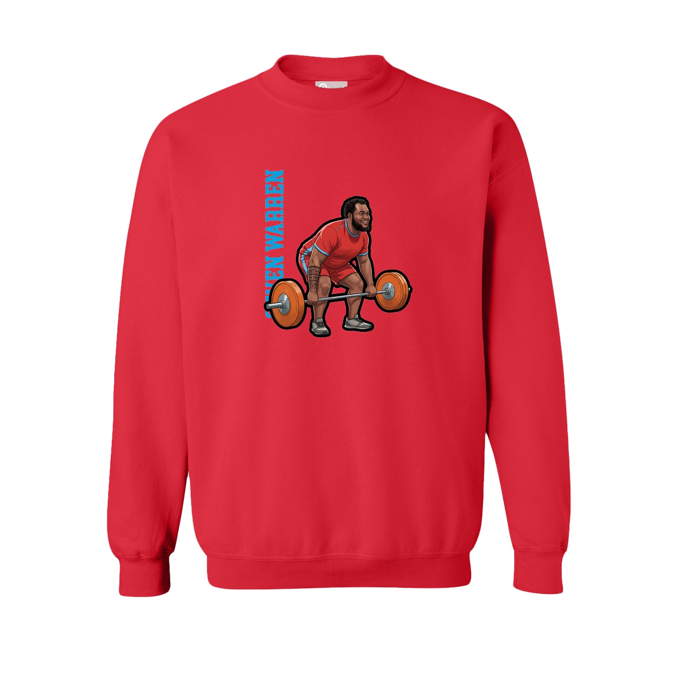 Fleece Crew — Name Vertical in Red