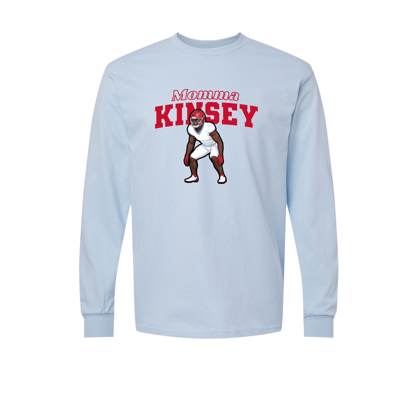 Long Sleeve Tee — Mothers Day Block in Light Blue