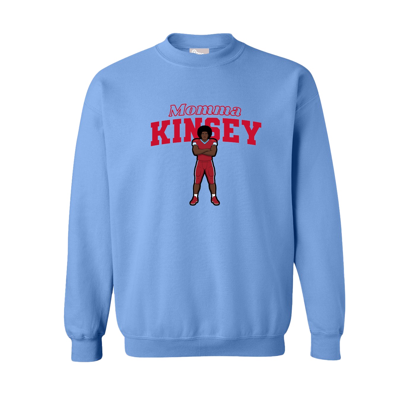 Fleece Crew — Mothers Day Block in Powder Blue