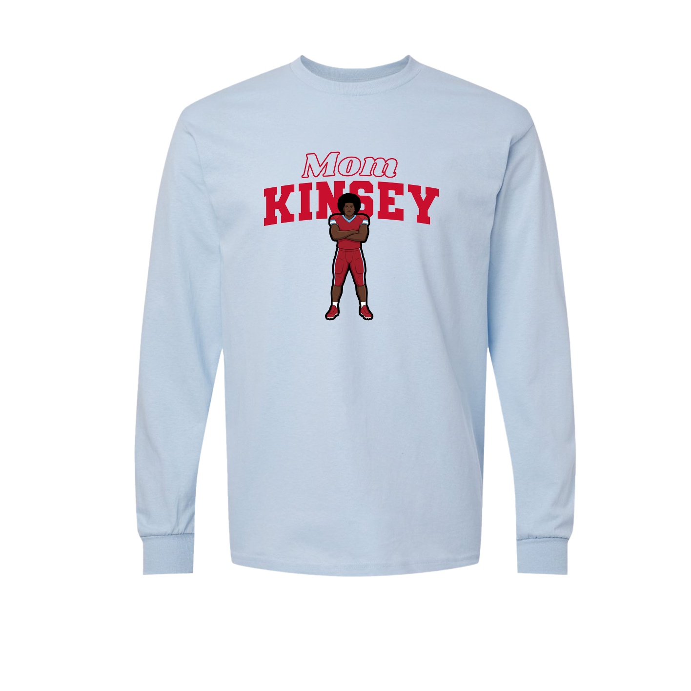 Long Sleeve Tee — Mothers Day Block in Light Blue