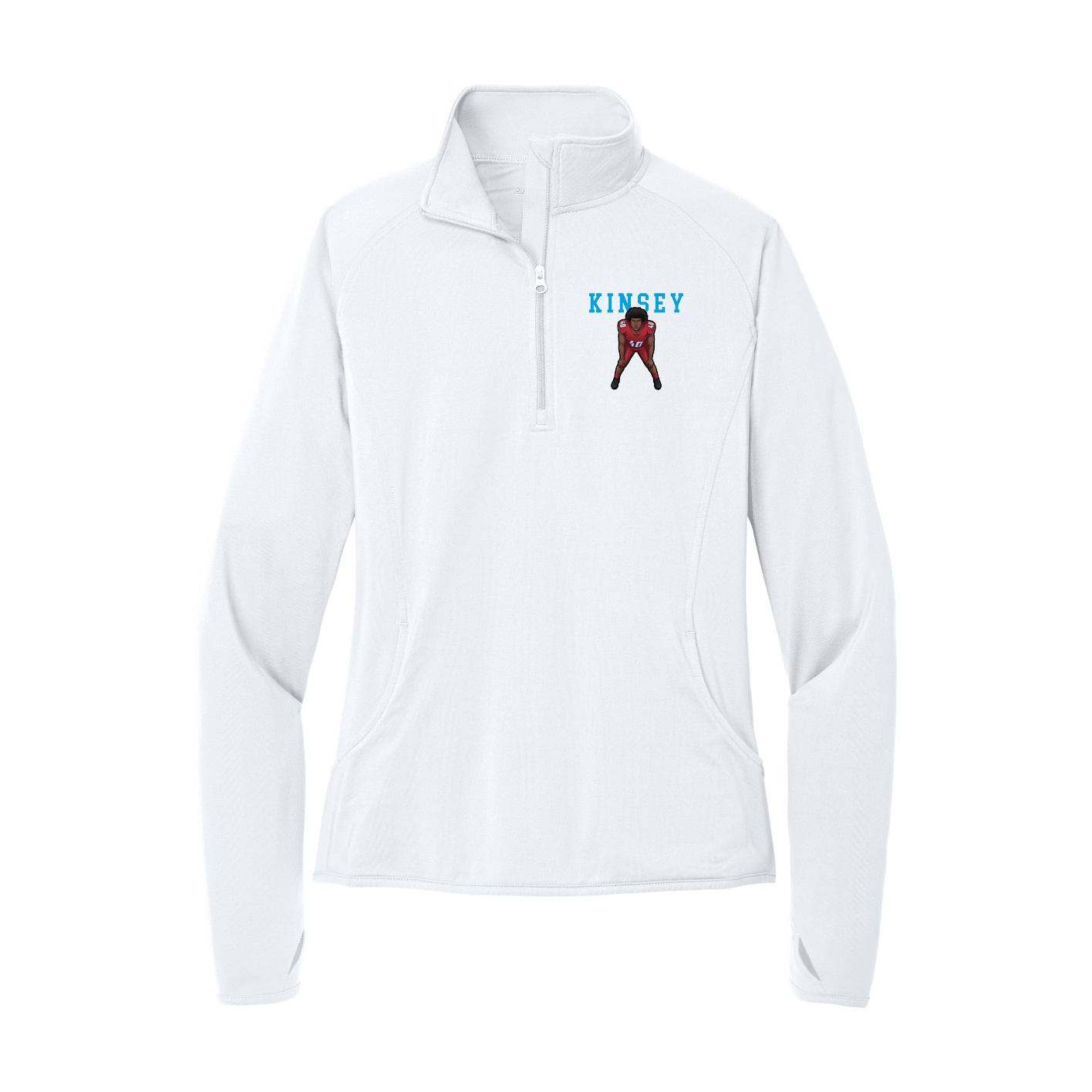 Women's Q-Zip Pullover — Shirsey in White