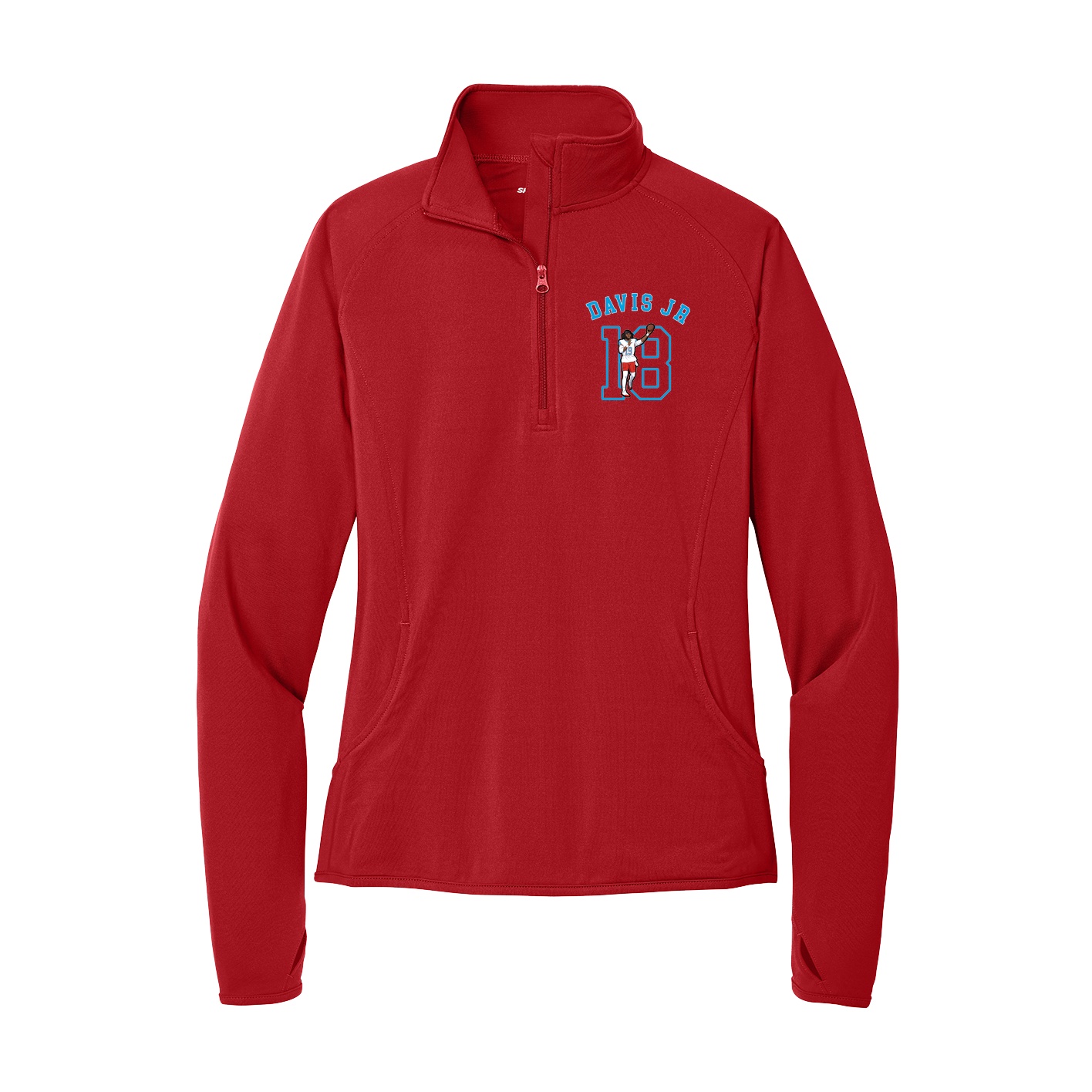 Women's Q-Zip Pullover — Shirsey Arch in Red