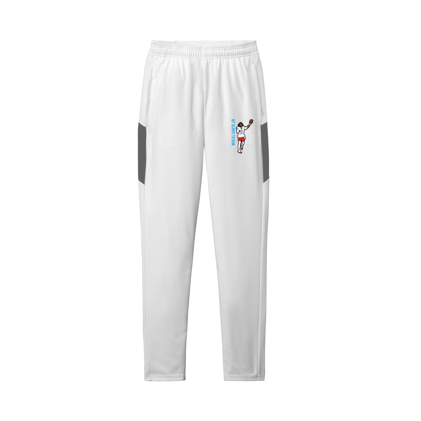 Team Travel Pant — Name Vertical in White/Grey