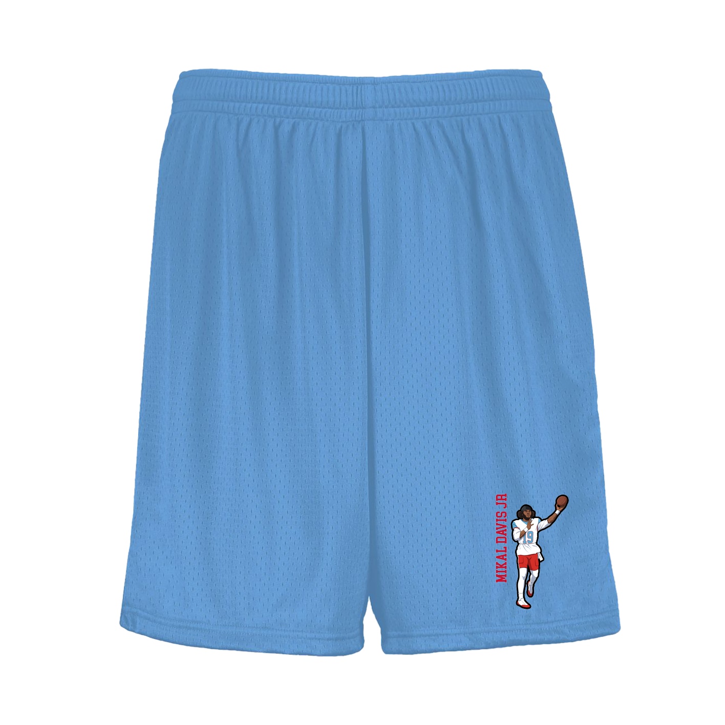 Shorts — Name Vertical in Light Blue
