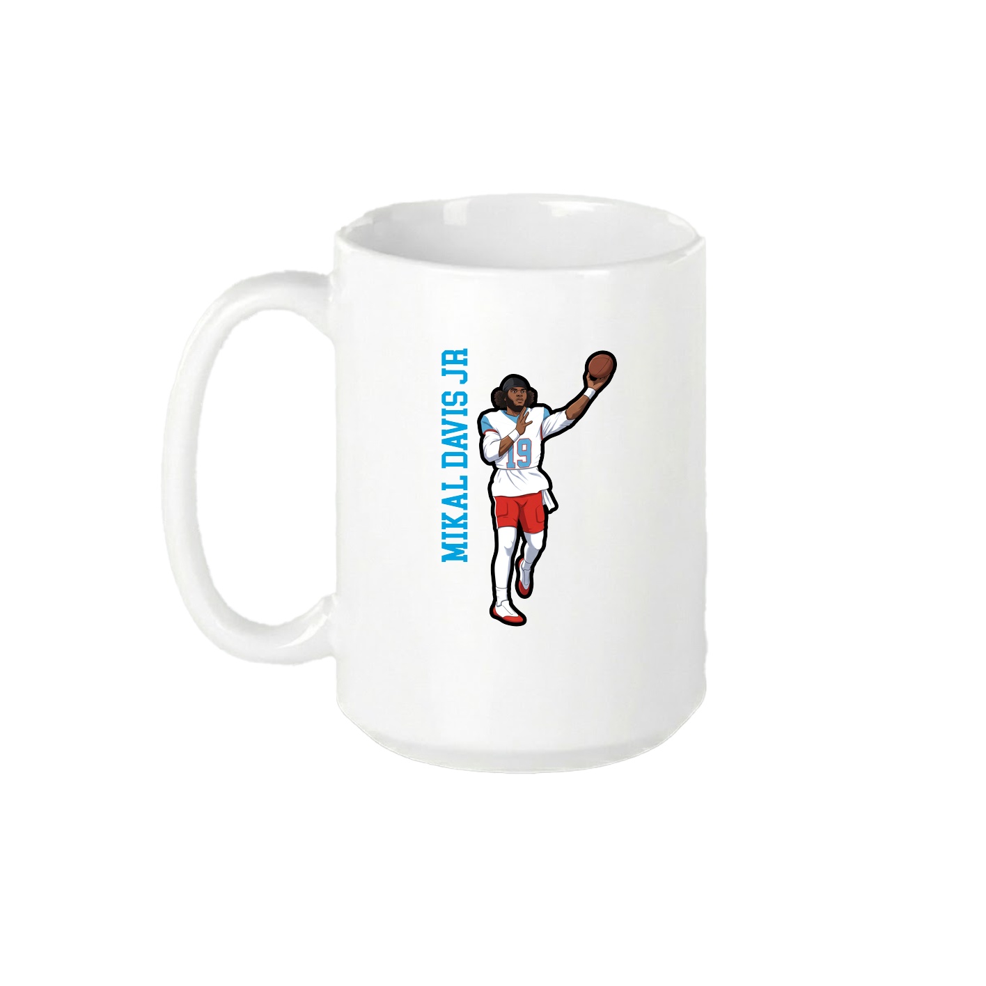 15oz Coffee Mug — Name Vertical in White