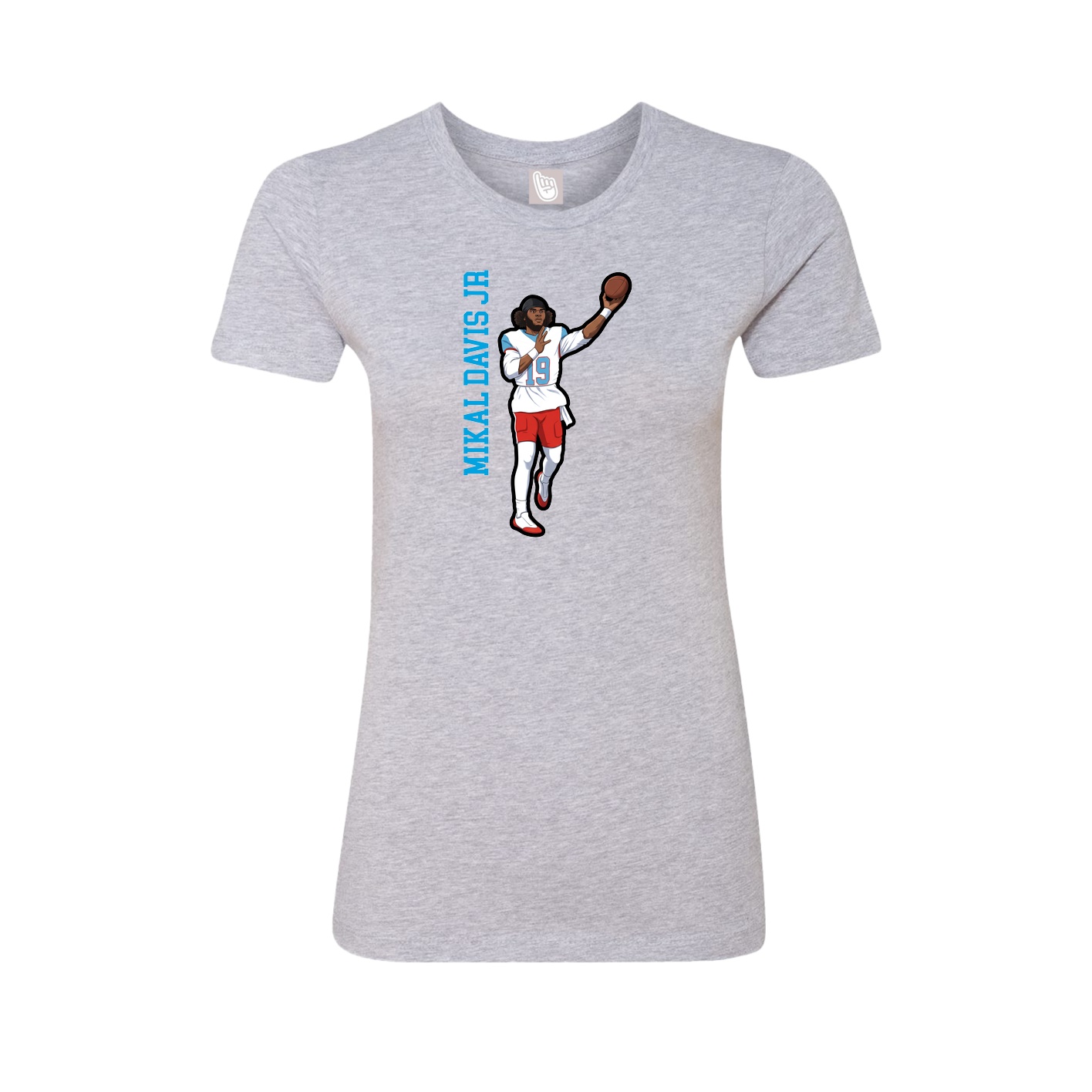Womens Tee — Name Vertical in Grey