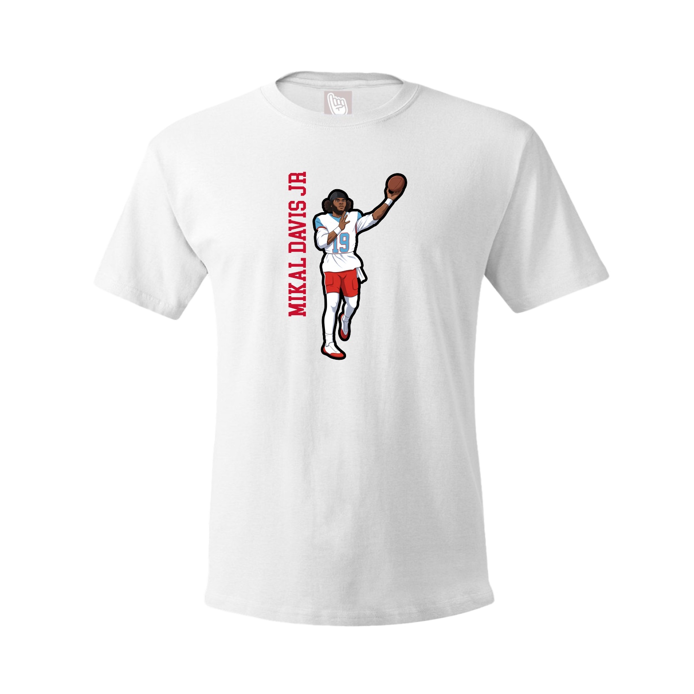 Youth Tee — Name Vertical in White
