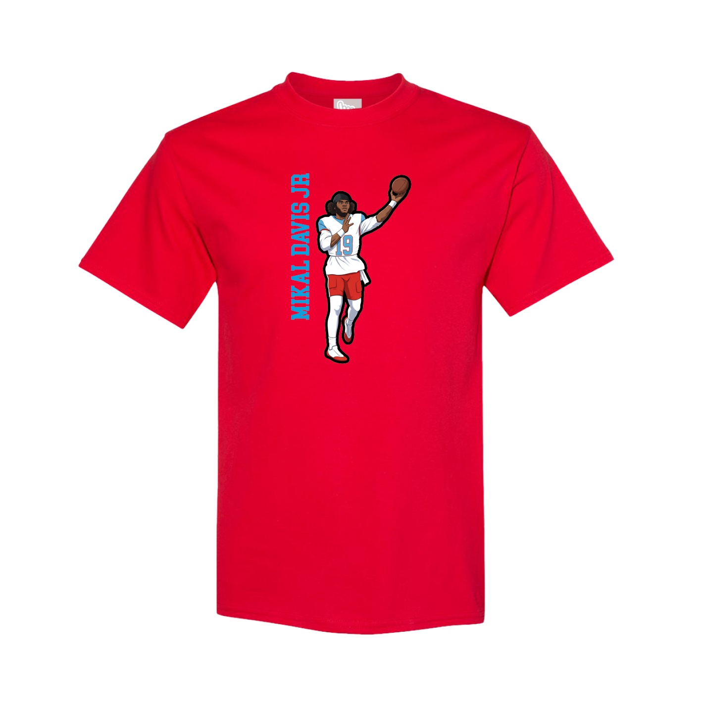 Youth Tee — Name Vertical in Red