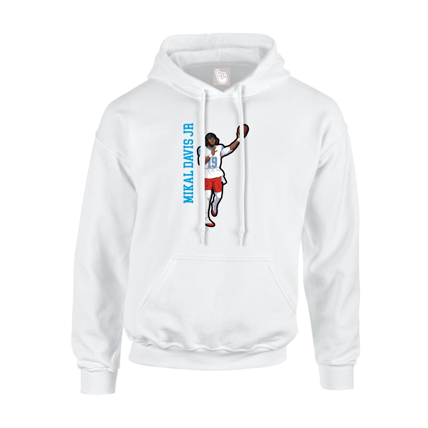 Youth Hoodie — Name Vertical in White