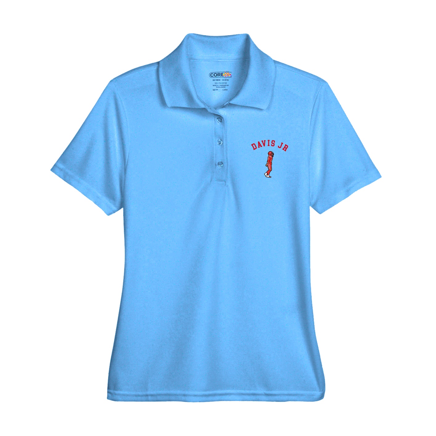 Womens Performance Polo — Shirsey Arch in Light Blue