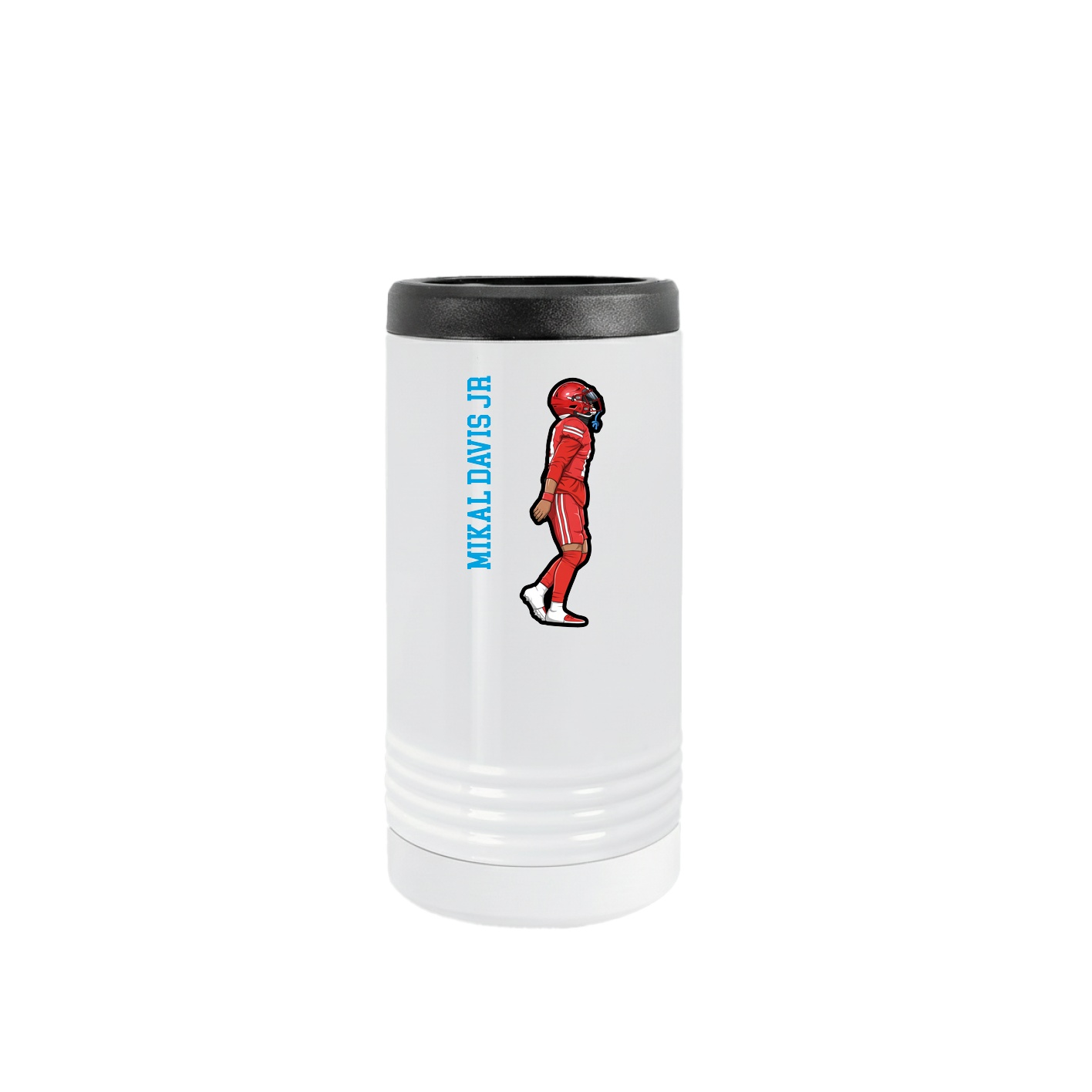 Slim Beverage Holder — Name Vertical in White