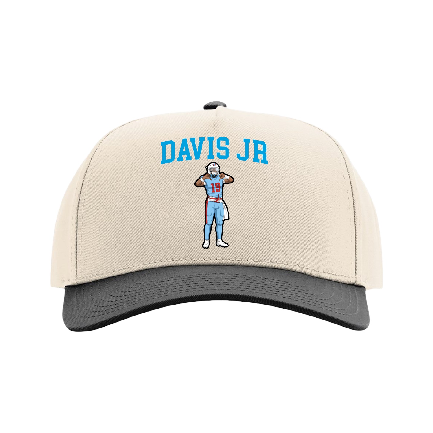 Full Fabric Five-Panel Champ Cap — Shirsey in Cream/Black