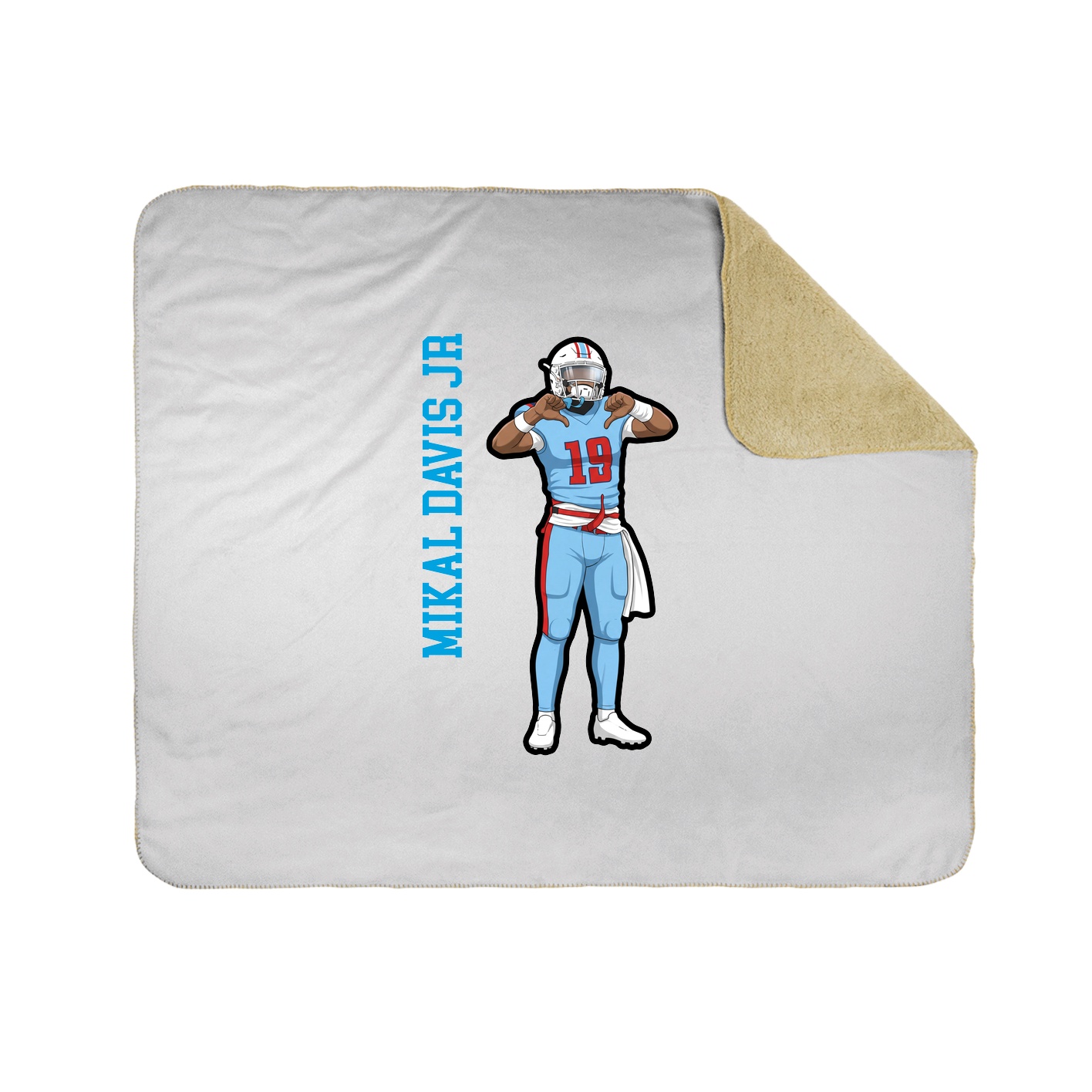 Throw Blanket — Name Vertical in White