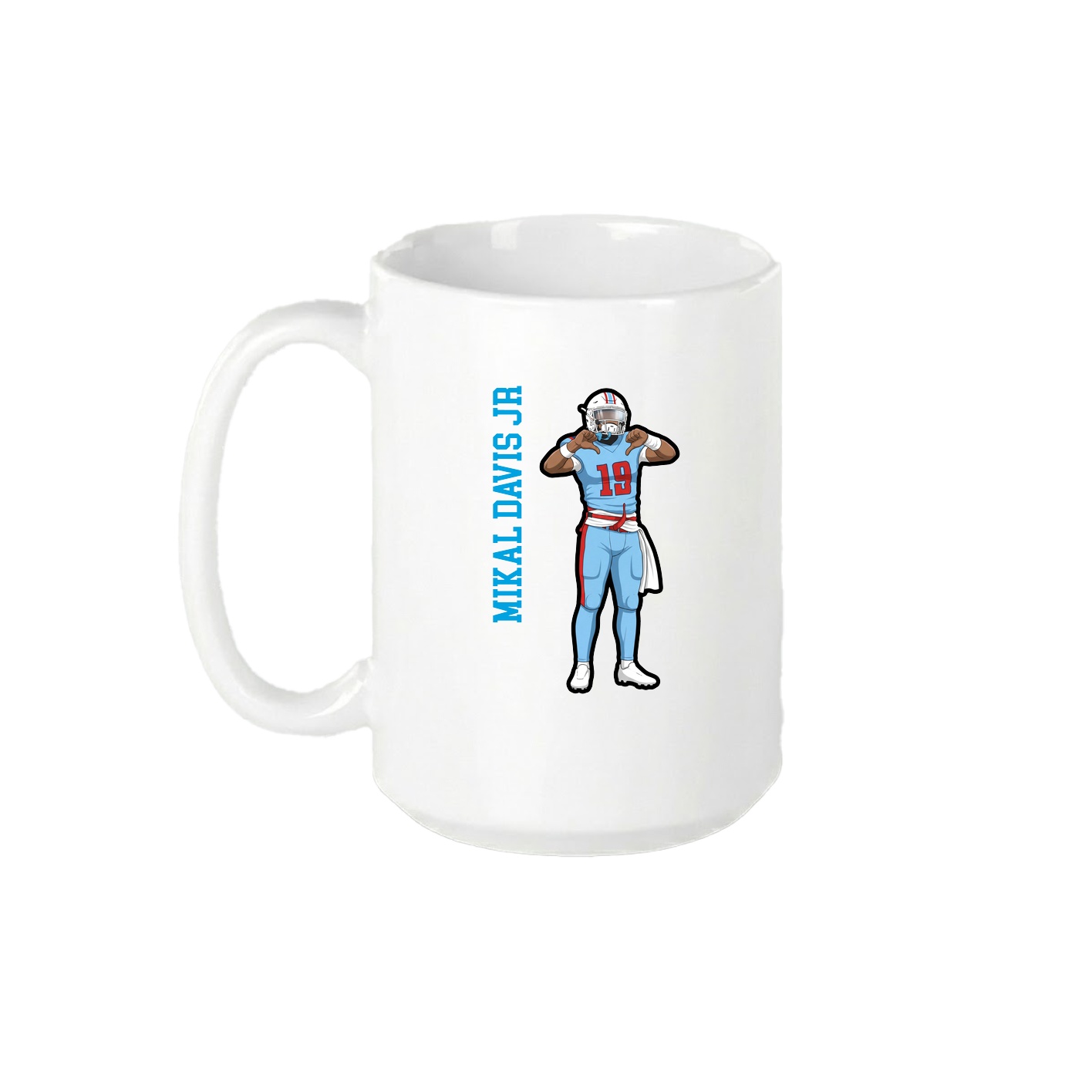 15oz Coffee Mug — Name Vertical in White