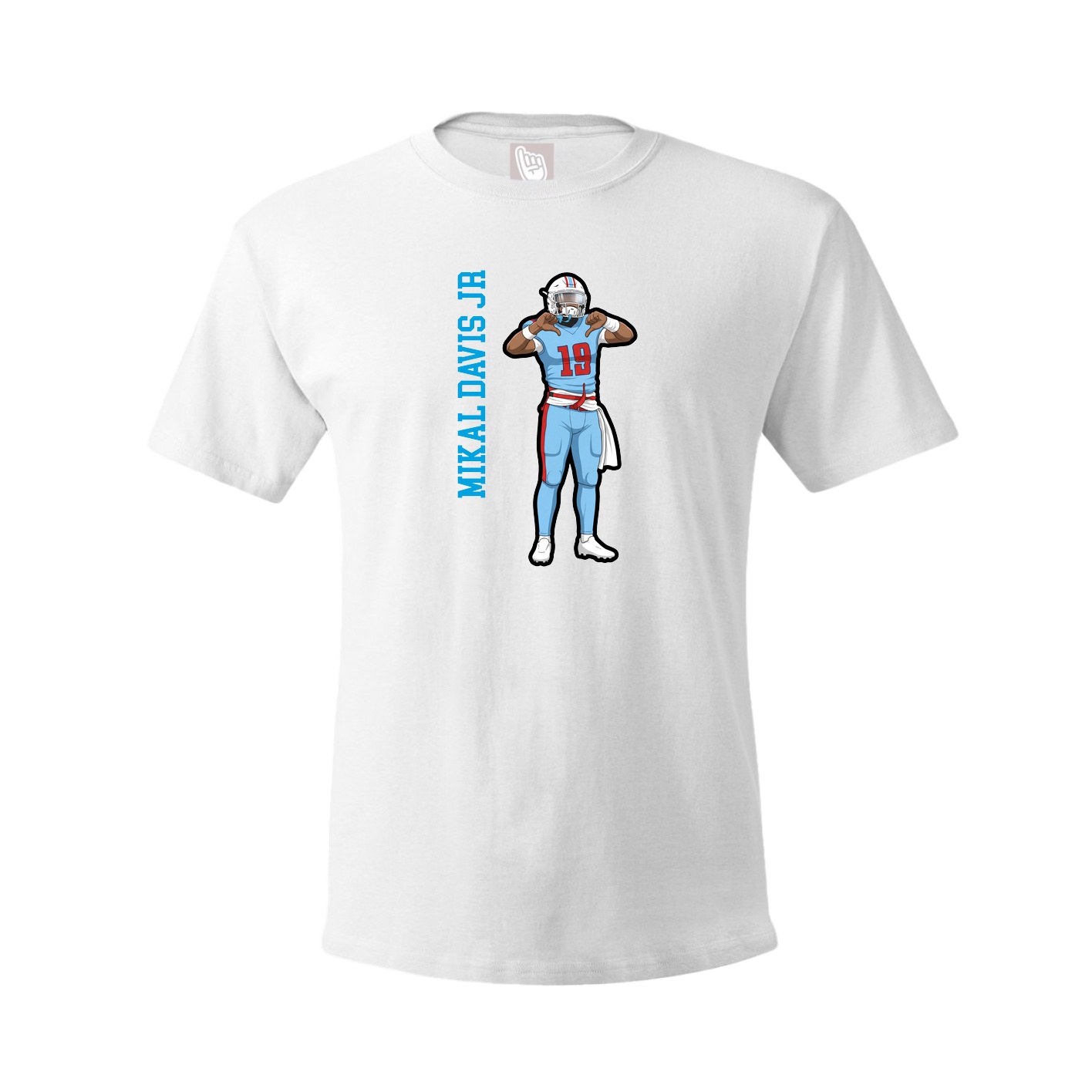 Youth Tee — Name Vertical in White