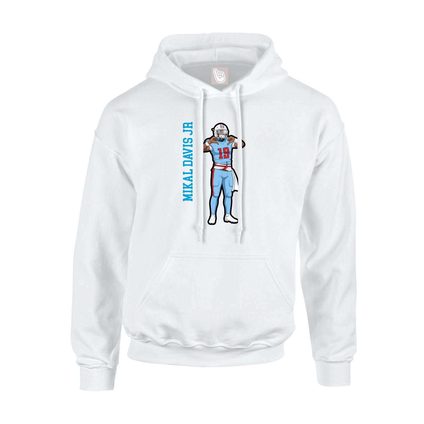 Youth Hoodie — Name Vertical in White