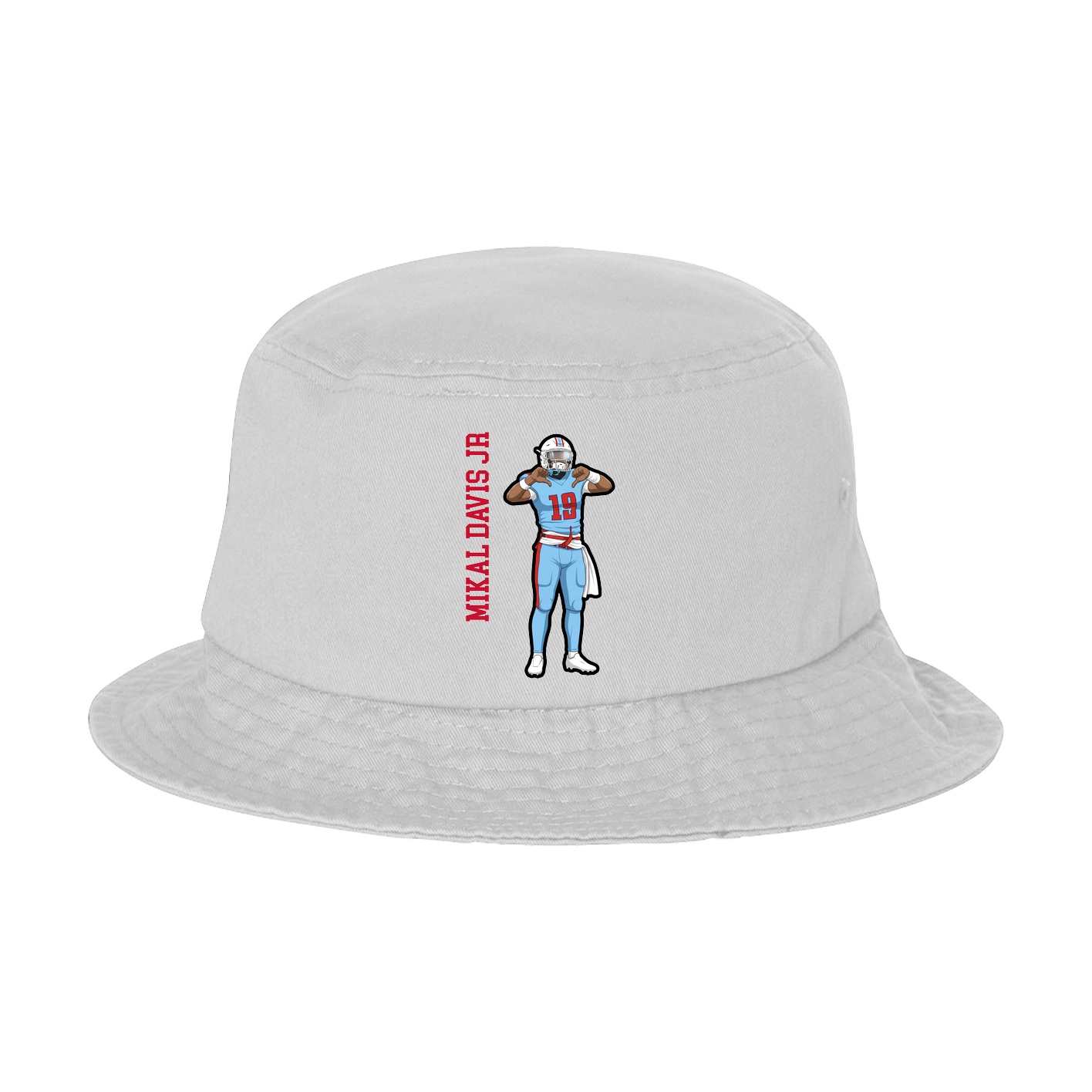 Bucket Cap — Name Vertical in White
