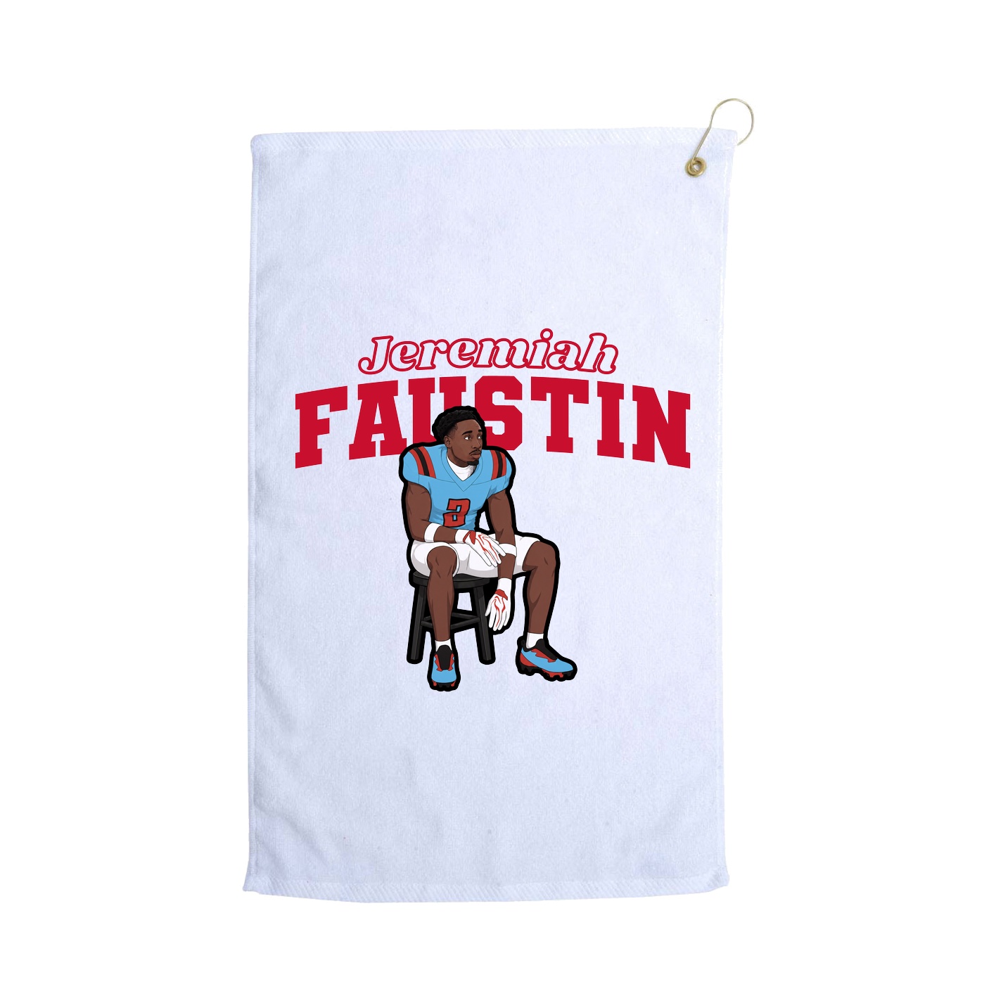 Golf Towel — Name Arch in White
