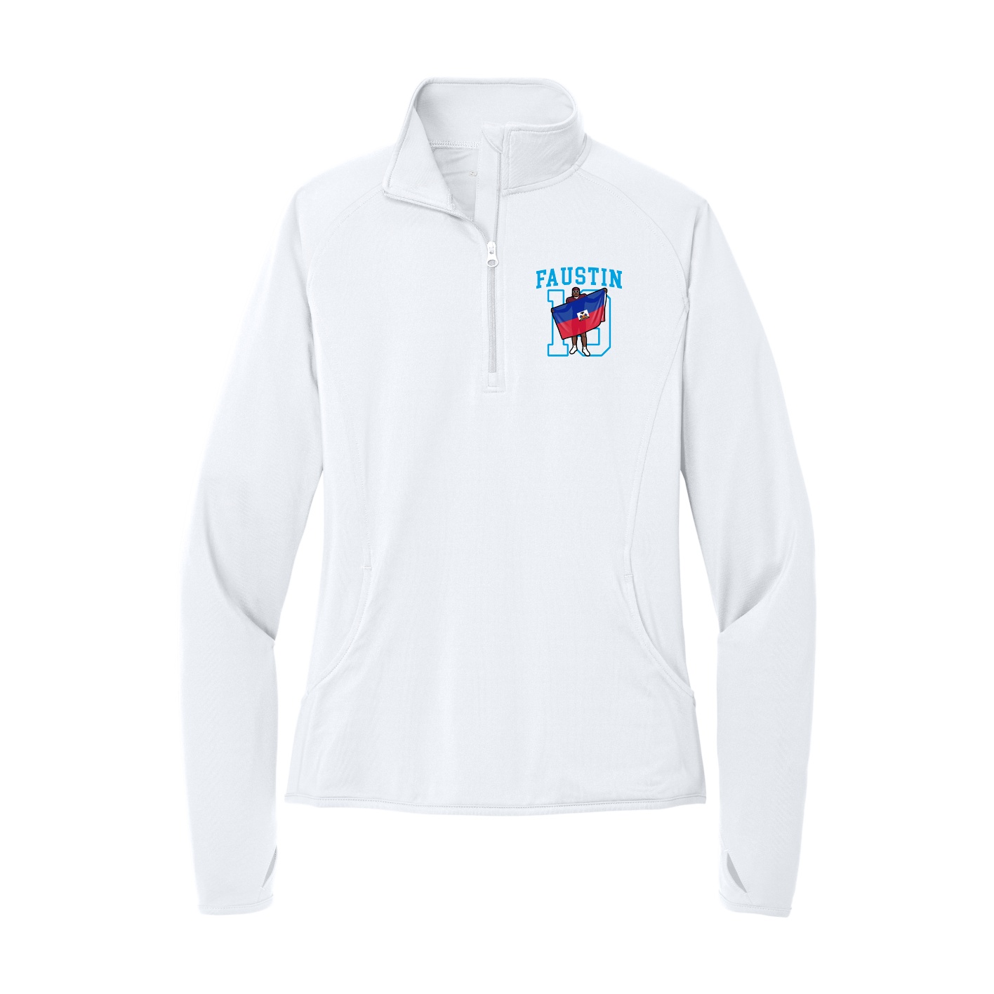 Women's Q-Zip Pullover — Shirsey in White