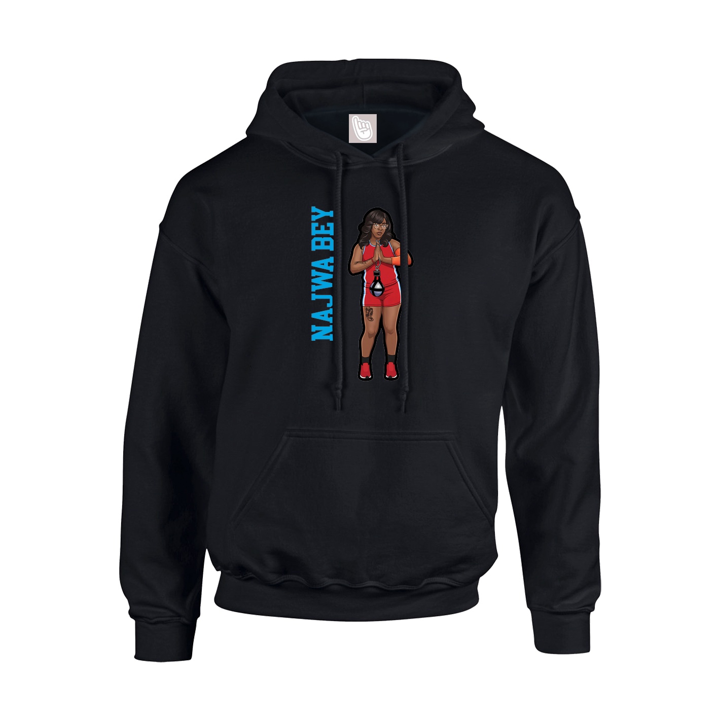 Hoodie — Name Vertical in Black