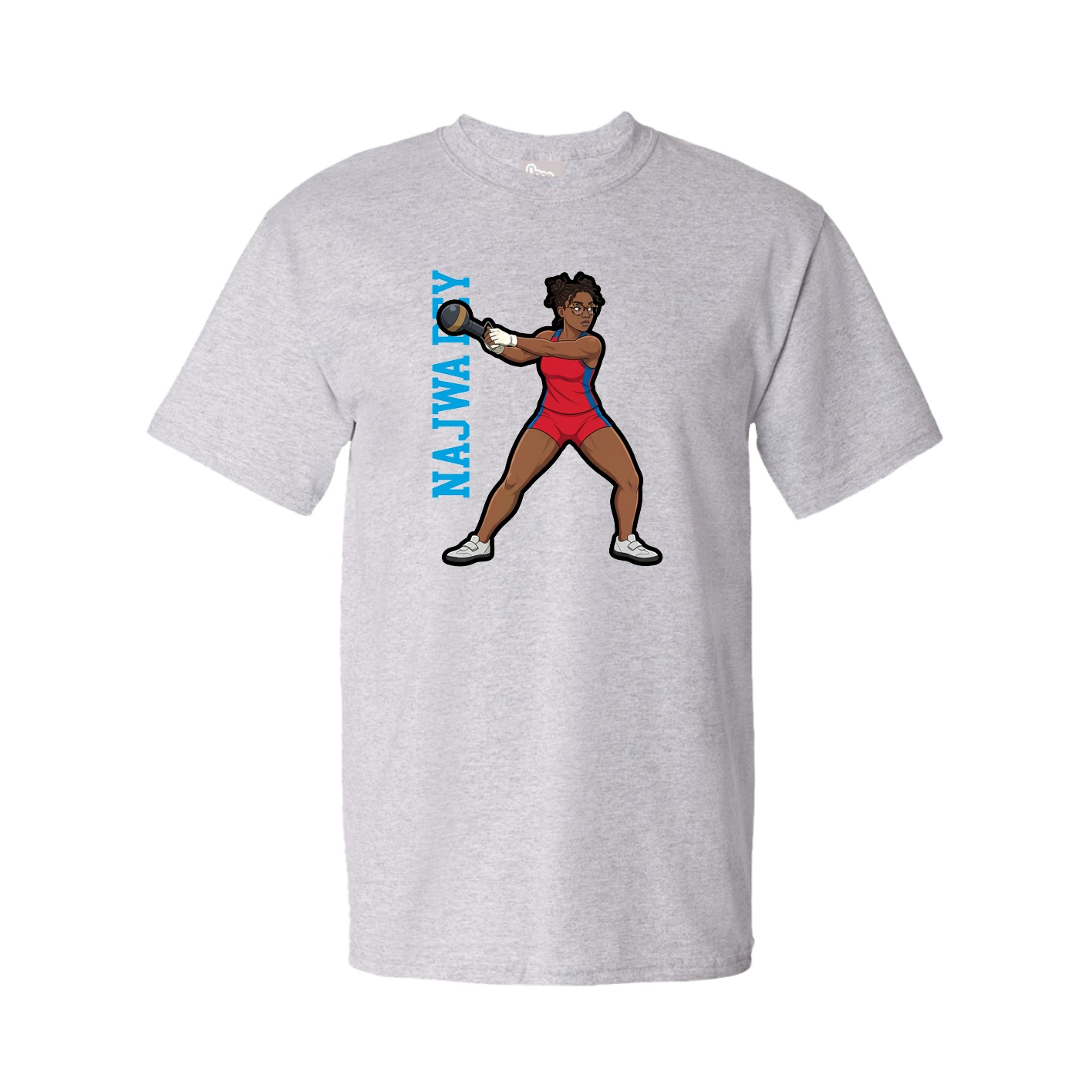 Youth Tee — Name Vertical in Grey