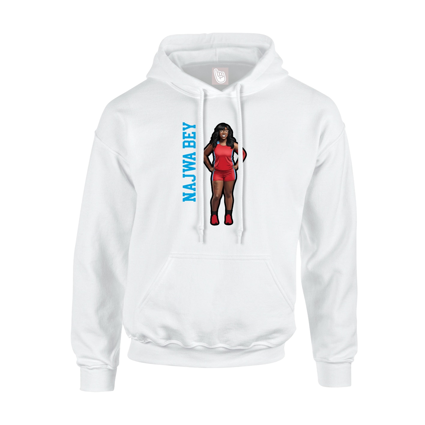 Youth Hoodie — Name Vertical in White