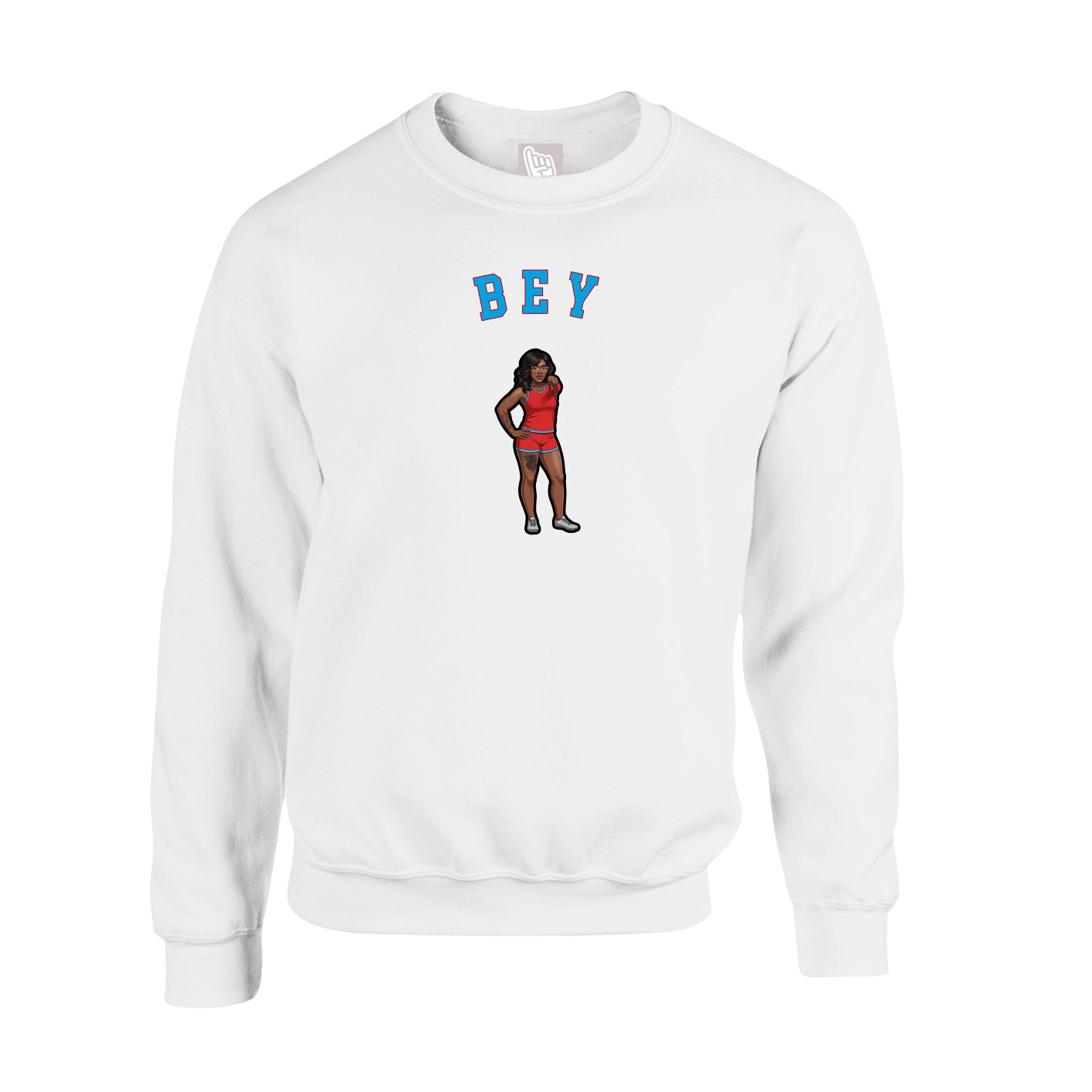 Fleece Crew — Shirsey Arch in White