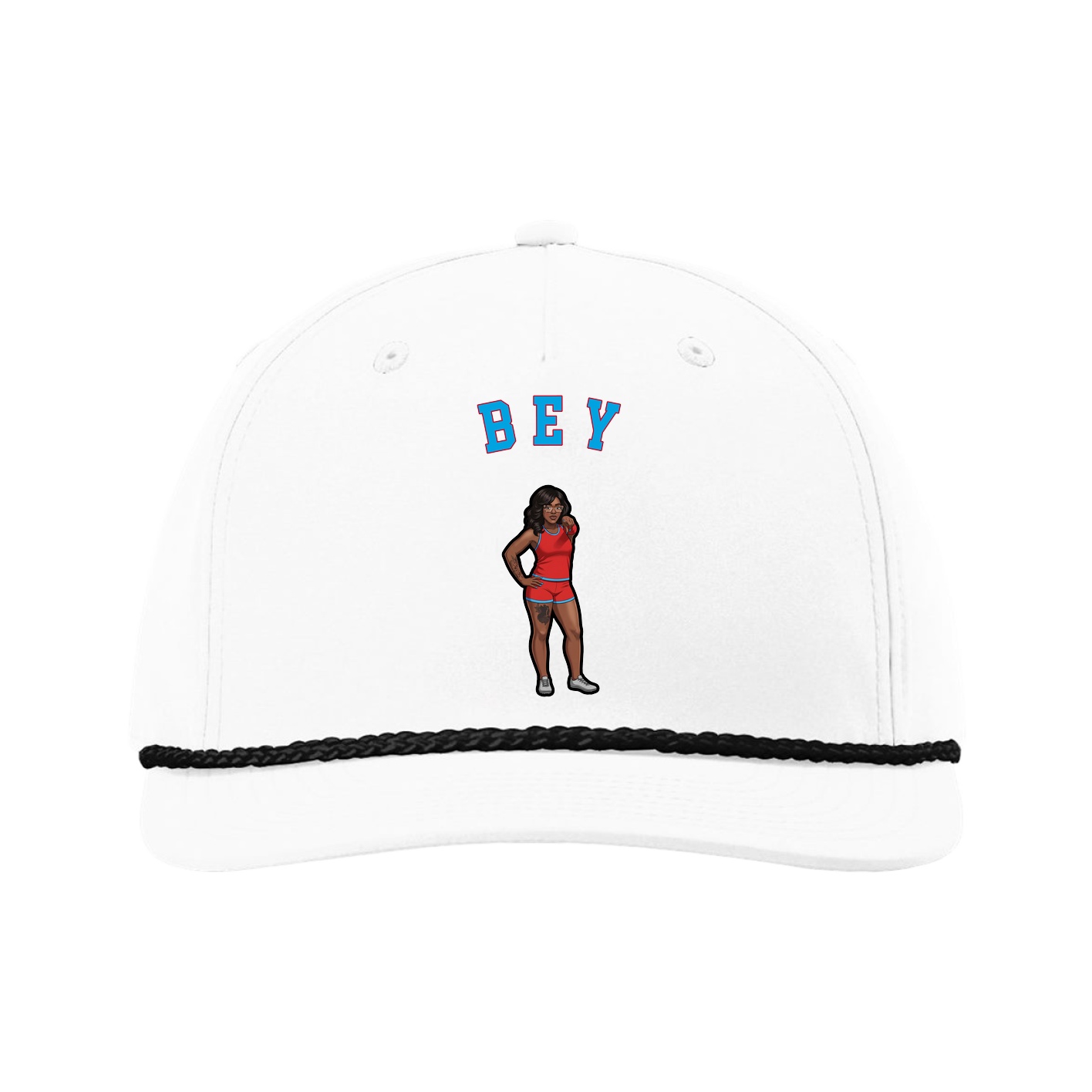 Five-Panel Classic Rope Cap — Shirsey Arch in White