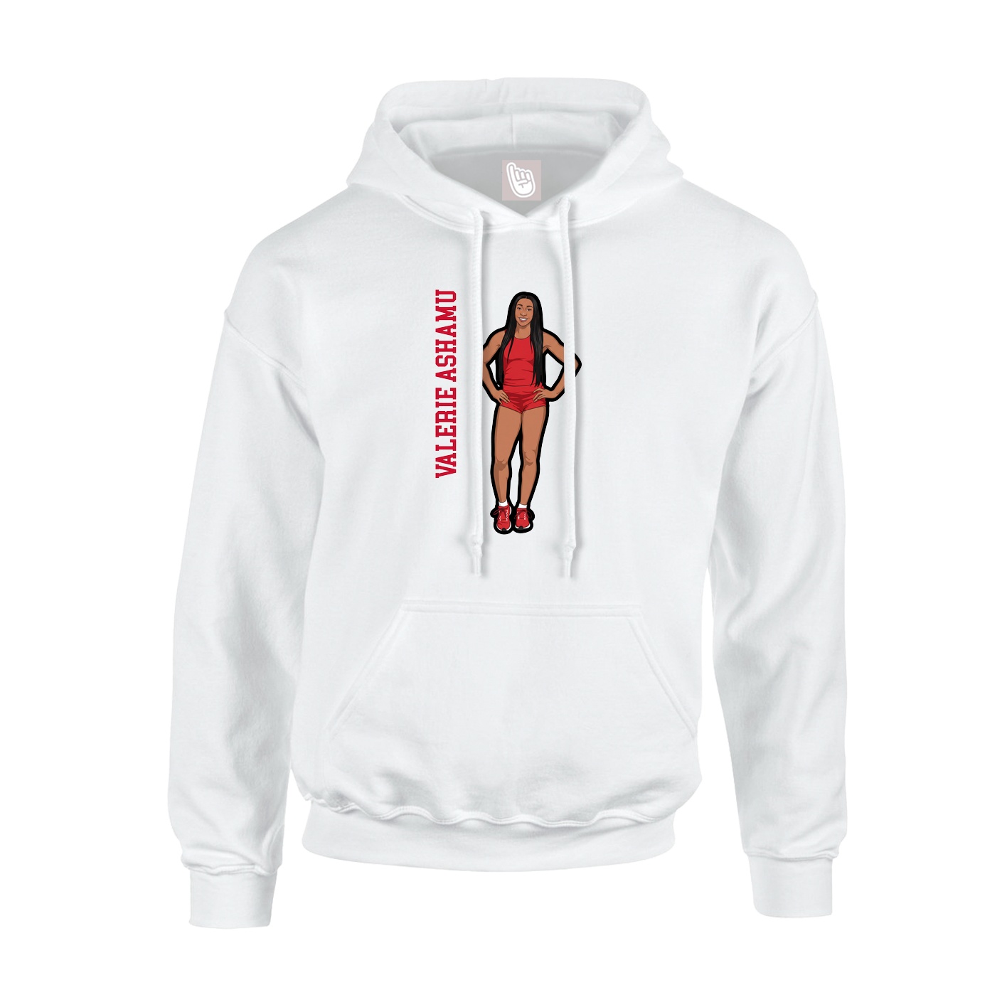 Youth Hoodie — Name Vertical in White