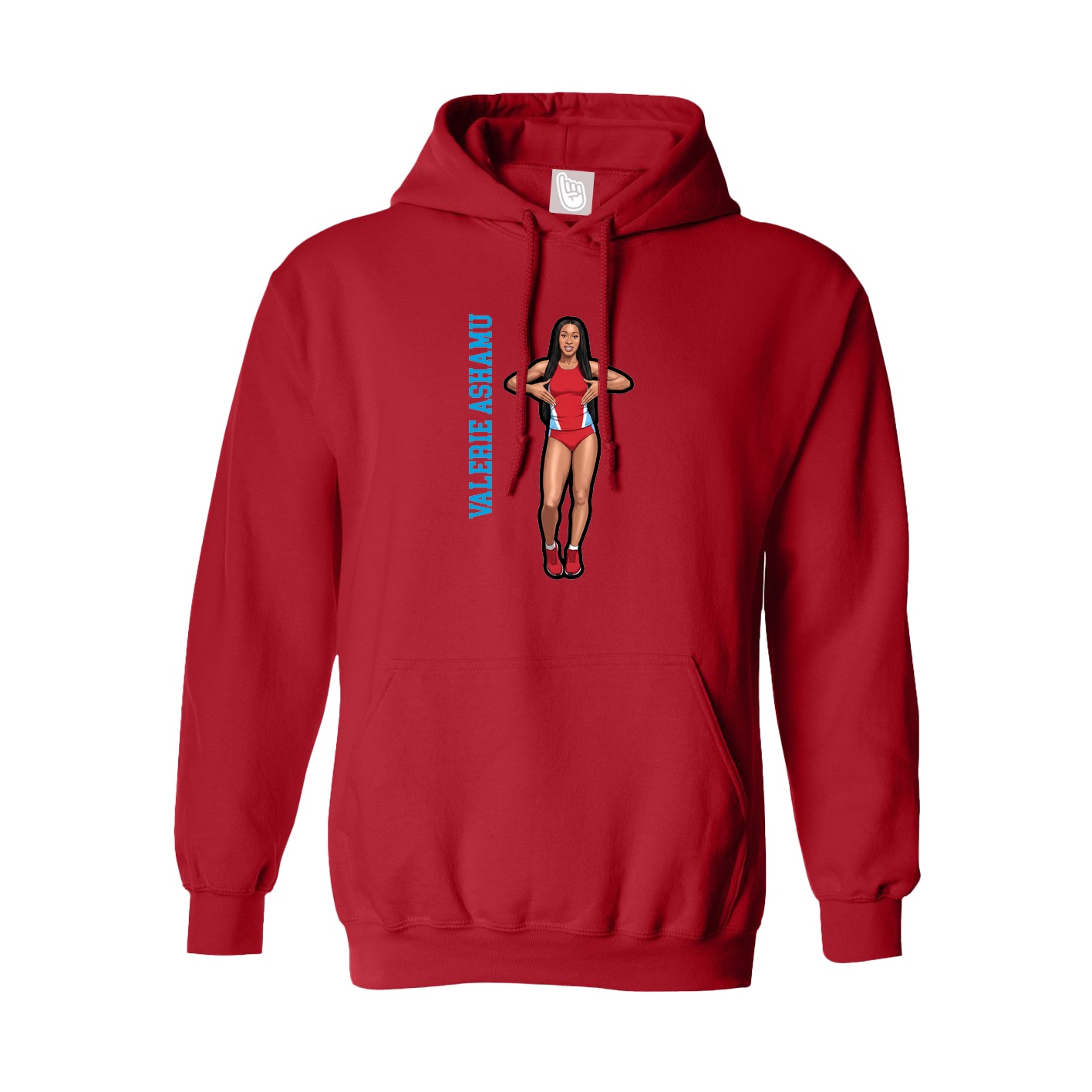 Youth Hoodie — Name Vertical in Red
