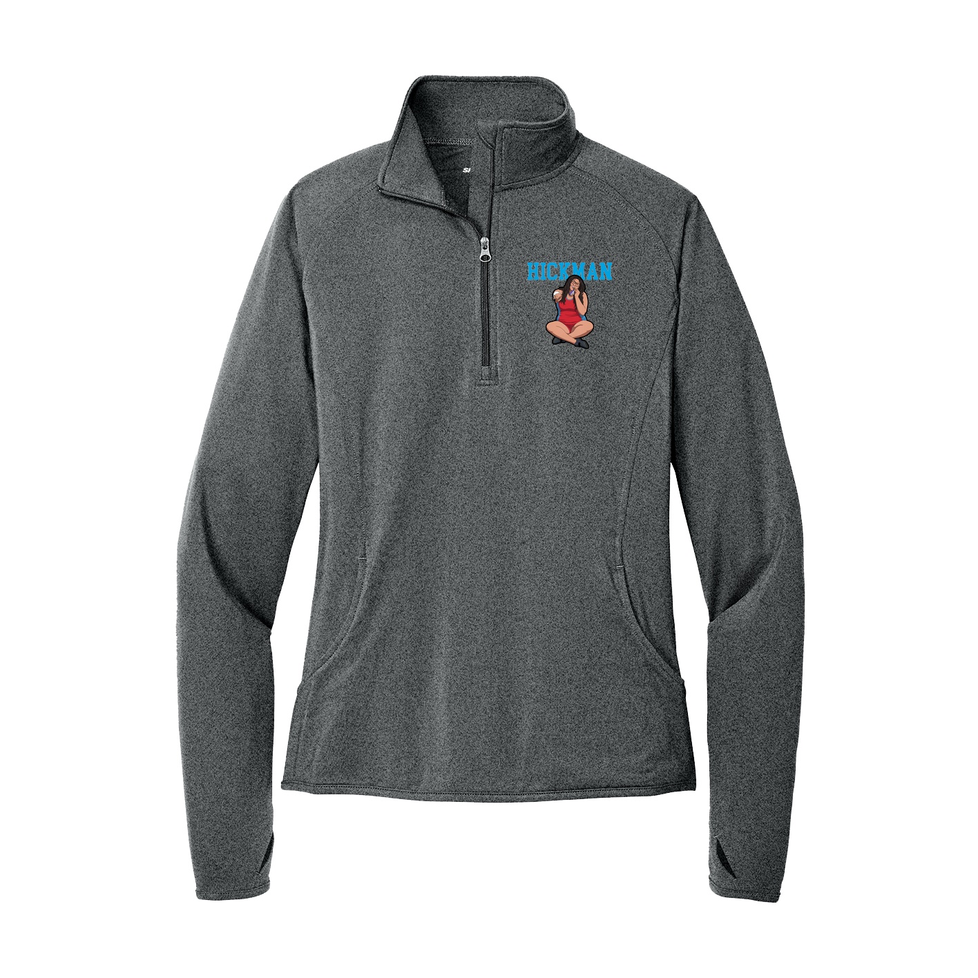 Women's Q-Zip Pullover — Shirsey in Grey