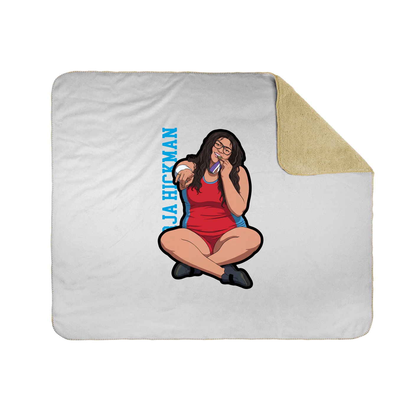 Throw Blanket — Name Vertical in White