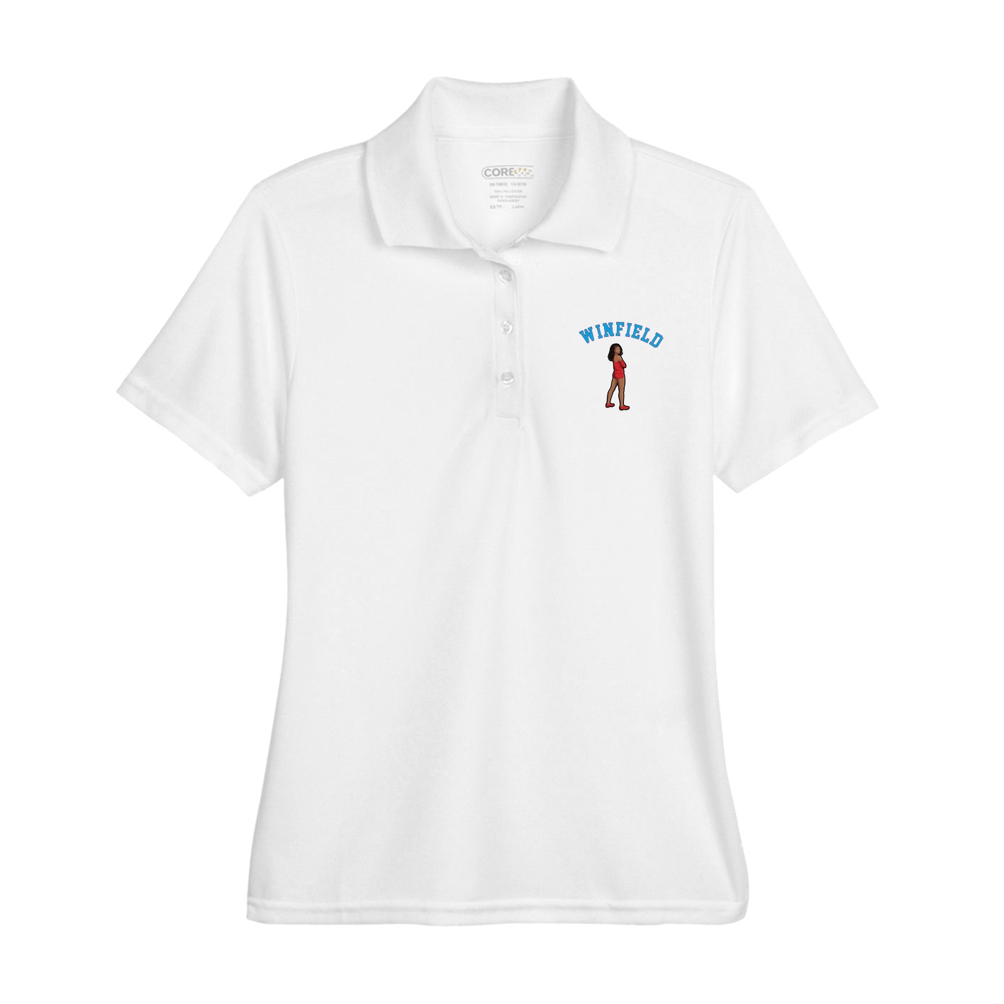 Womens Performance Polo — Shirsey Arch in White