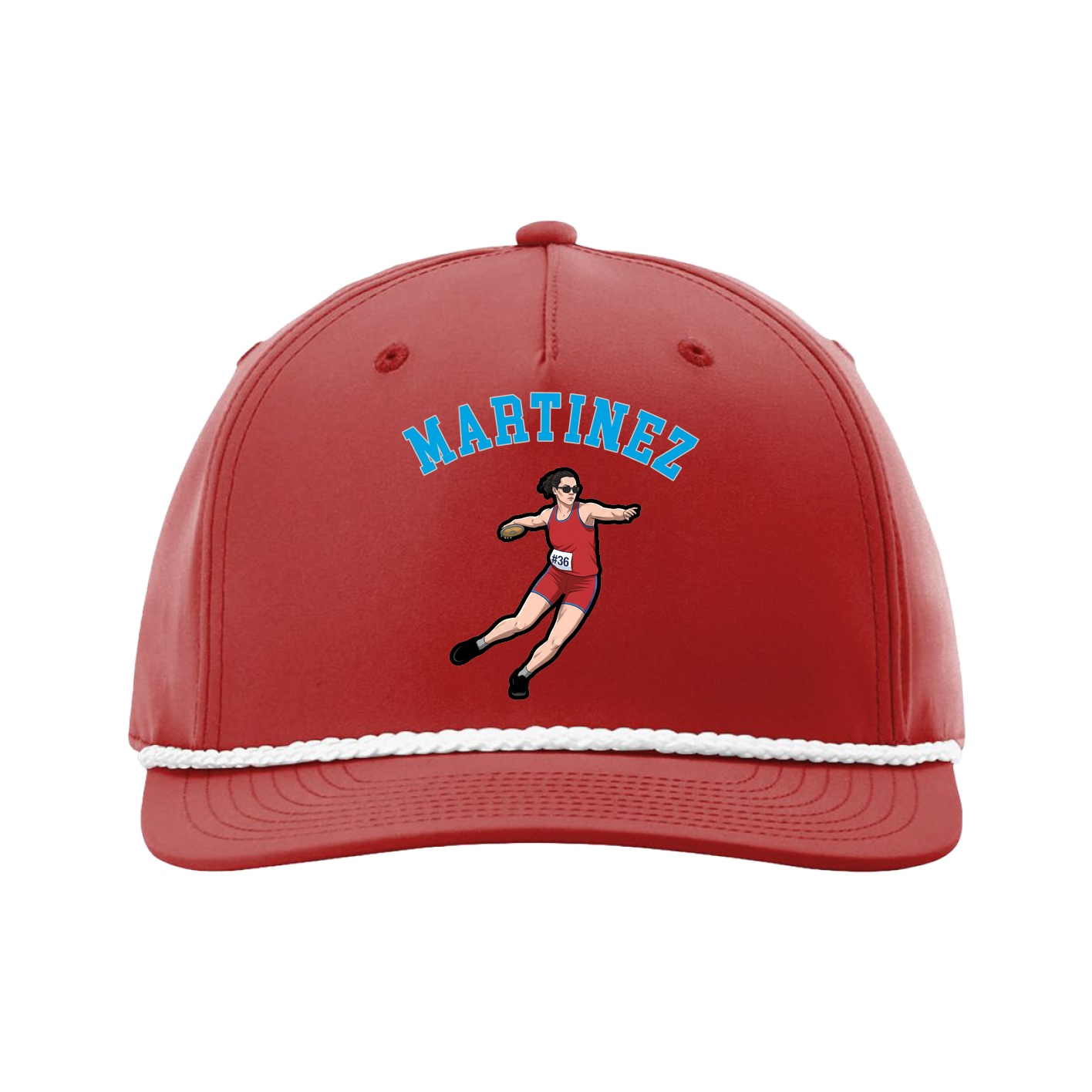 Five-Panel Classic Rope Cap — Shirsey Arch in Red