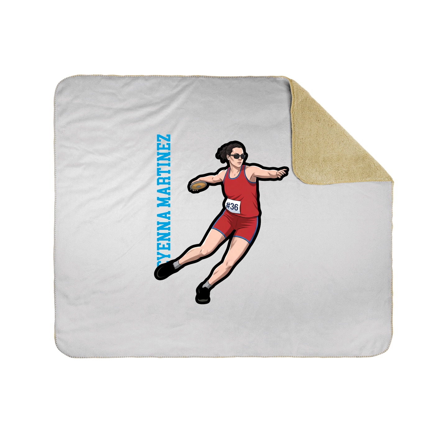 Throw Blanket — Name Vertical in White