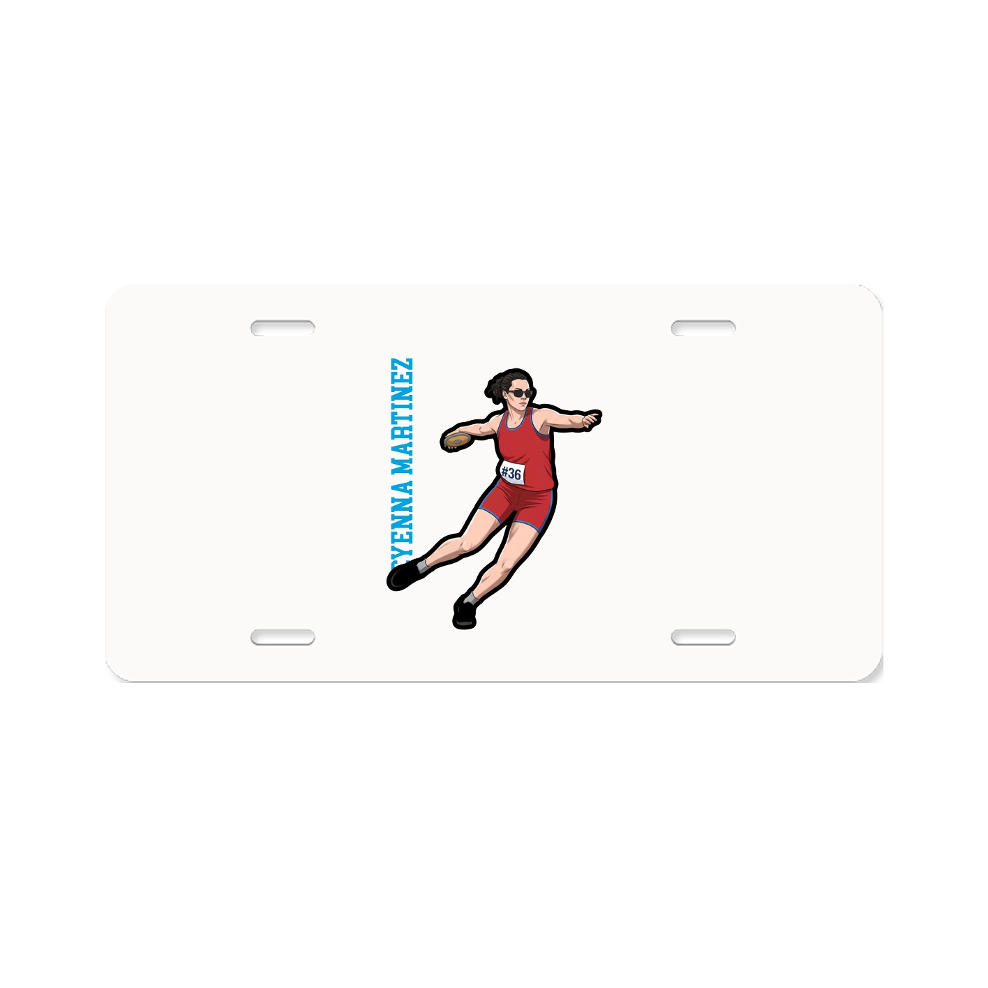 License Plate — Name Vertical in Classic