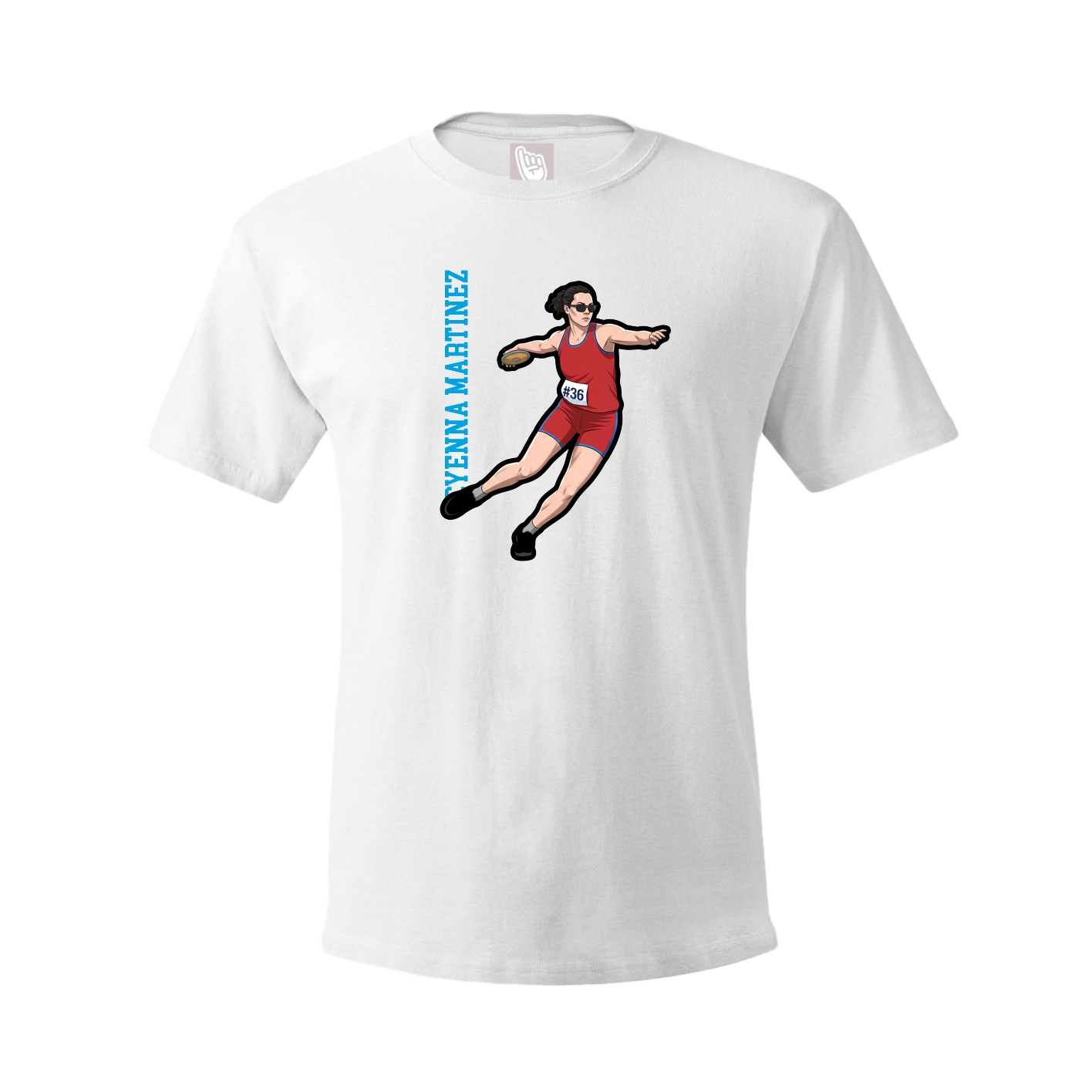 Tee — Name Vertical in White