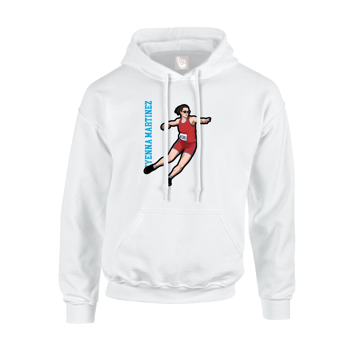 Hoodie — Name Vertical in White
