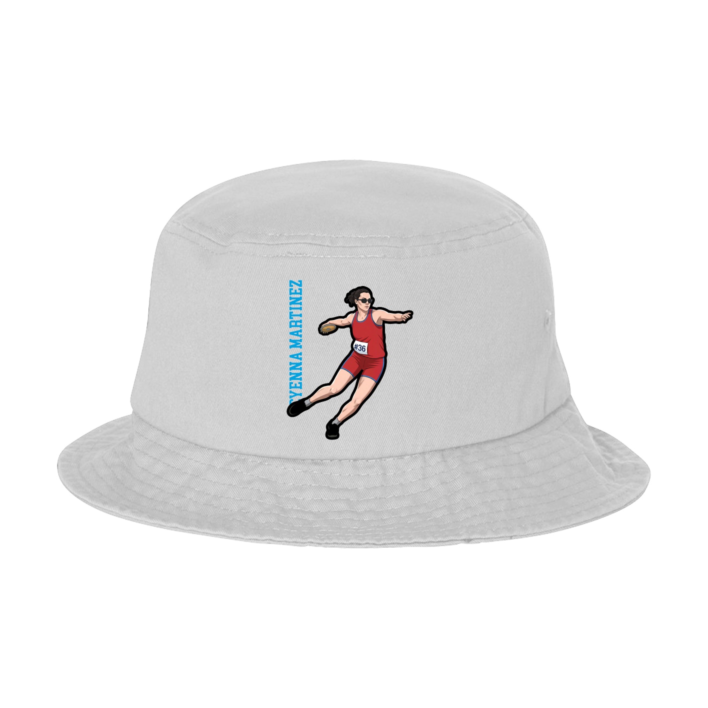 Bucket Cap — Name Vertical in White
