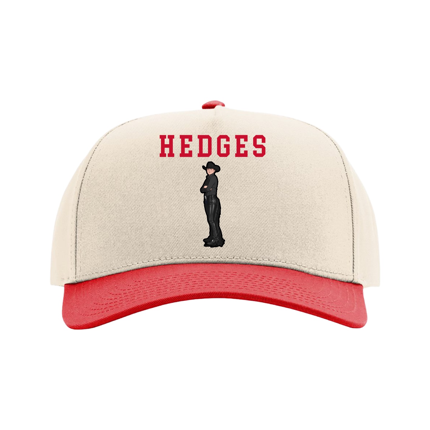 Full Fabric Five-Panel Champ Cap — Shirsey in Cream/Red
