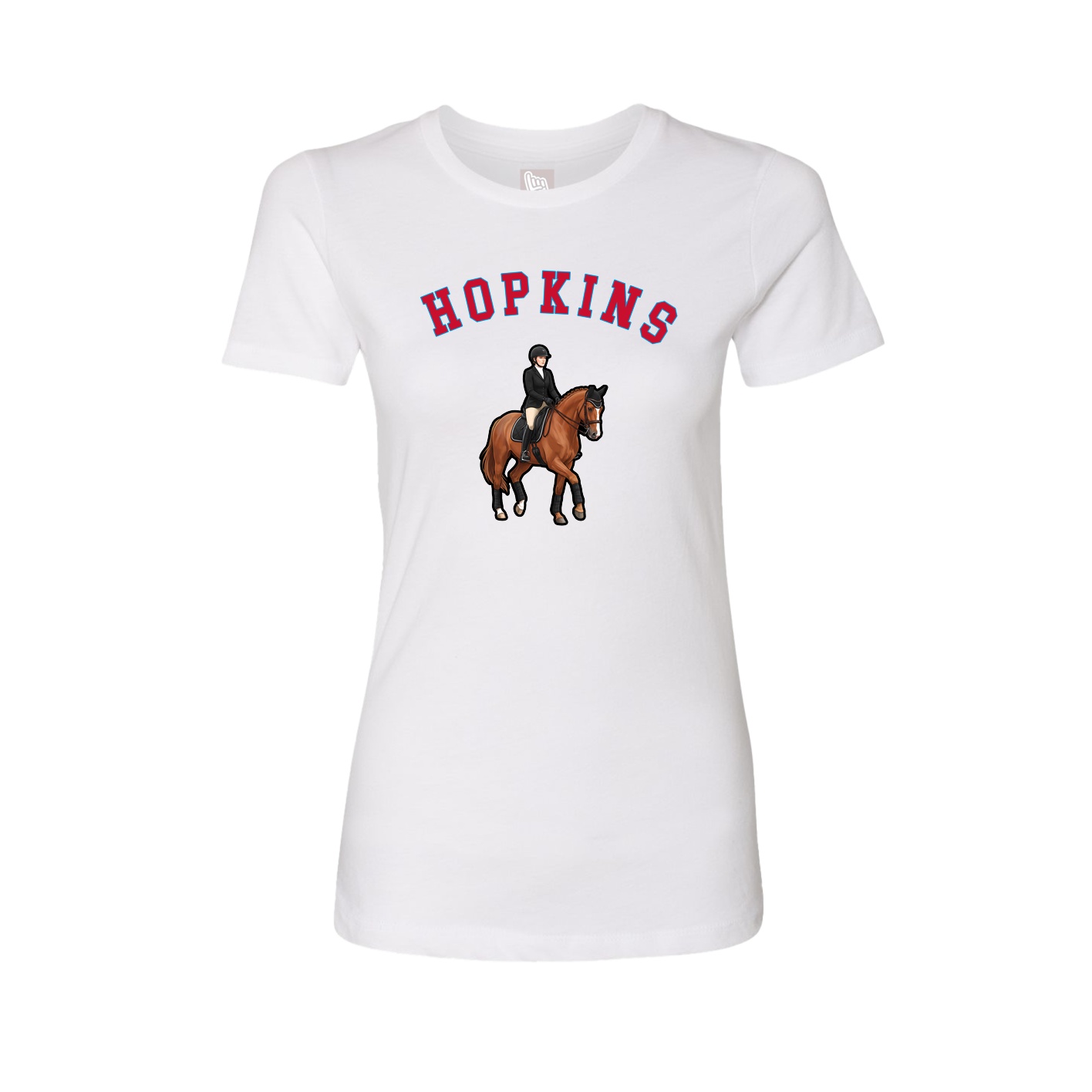 Fitted Women's Tee — Shirsey Arch in White