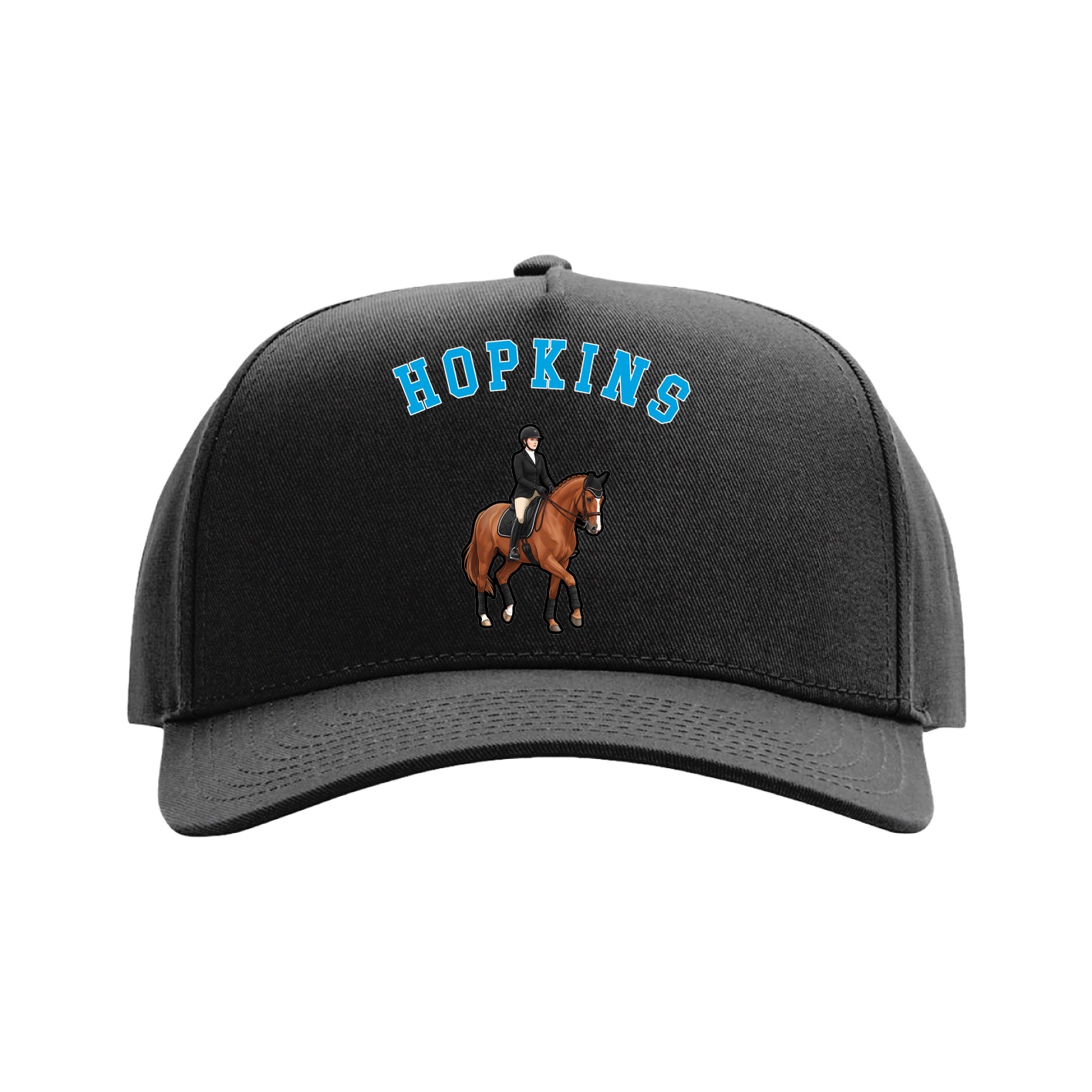 Full Fabric Five-Panel Champ Cap — Shirsey Arch in Black