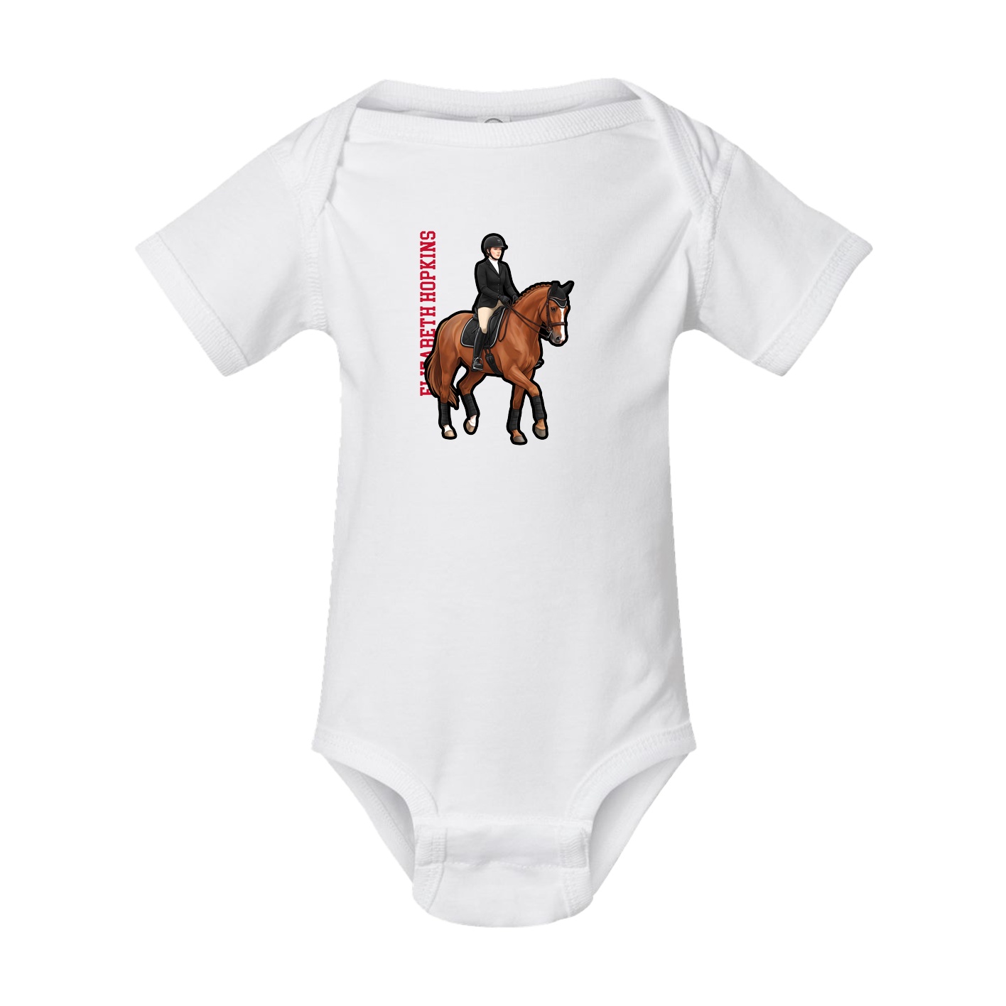 Baby Onesie — Name Vertical in White