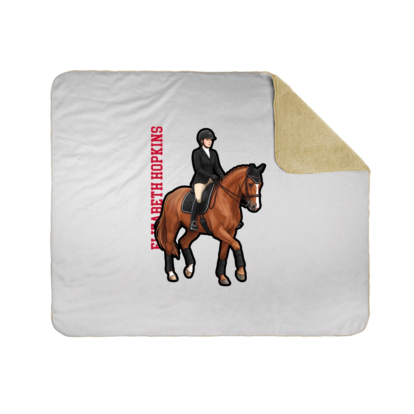 Throw Blanket — Name Vertical in White