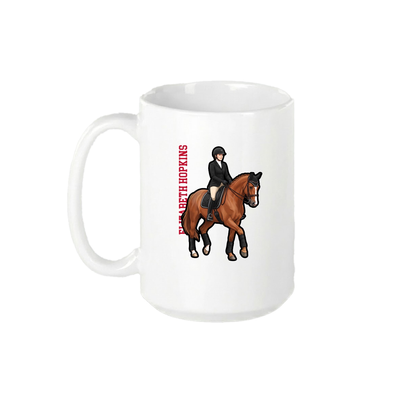 15oz Coffee Mug — Name Vertical in White