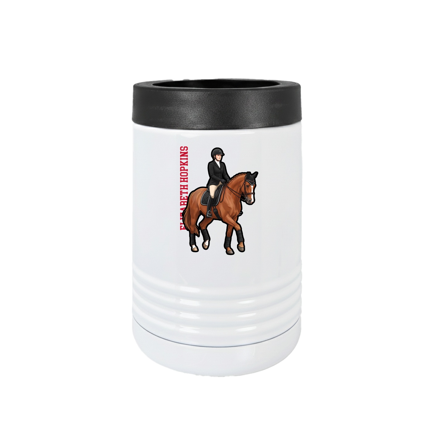 Beverage Holder — Name Vertical in White