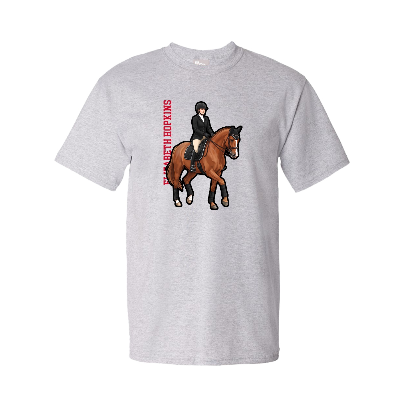 Tee — Name Vertical in Grey