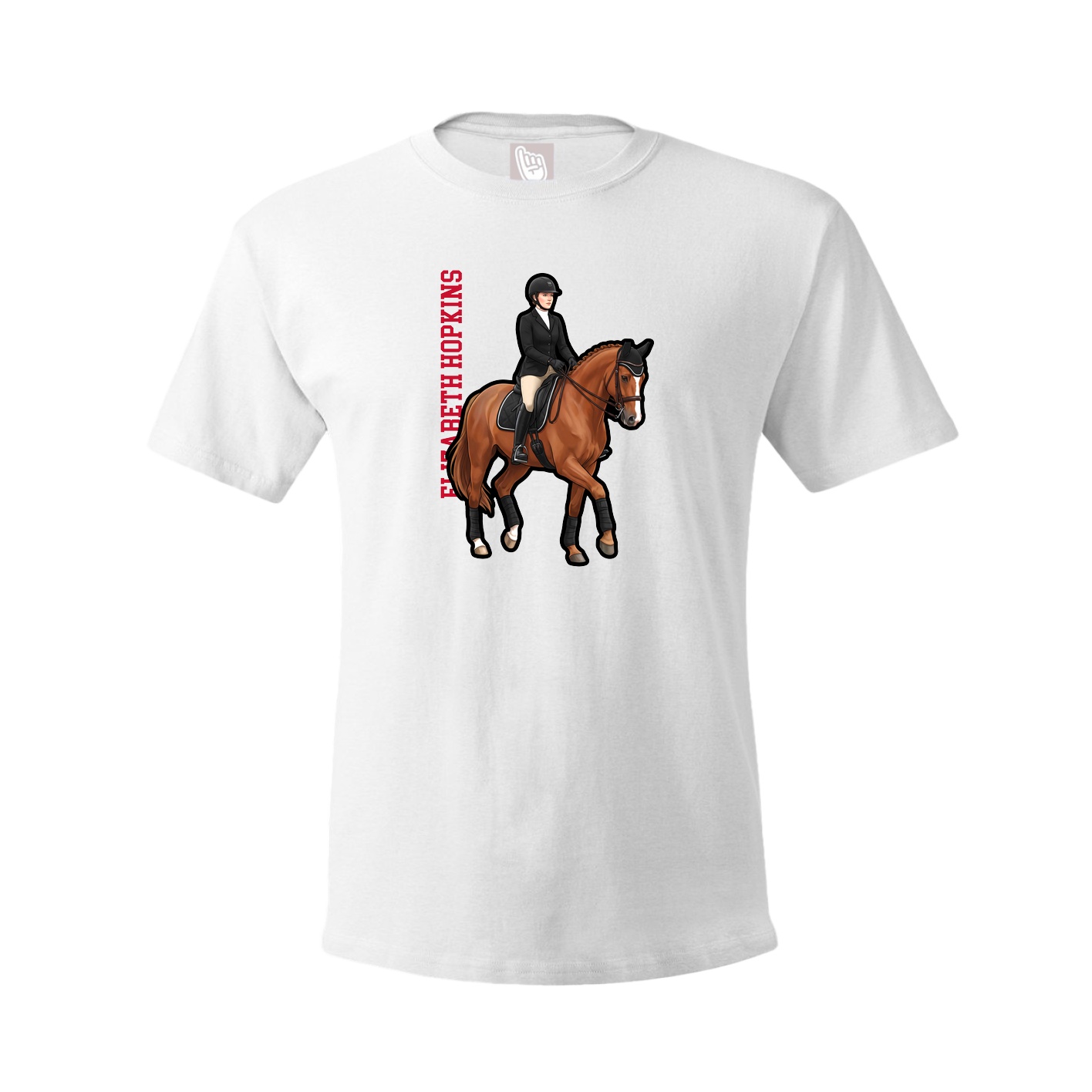 Youth Tee — Name Vertical in White