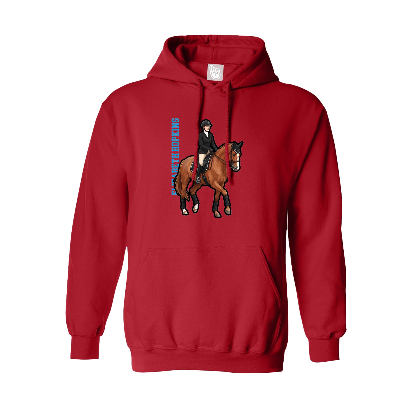 Youth Hoodie — Name Vertical in Red